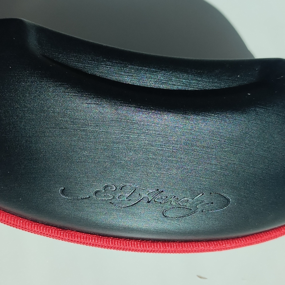 Ed Hardy Black and Red Sunglasses Case
